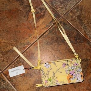 Vera Bradley Yellow Crossbody Bag with Floral Design NWT